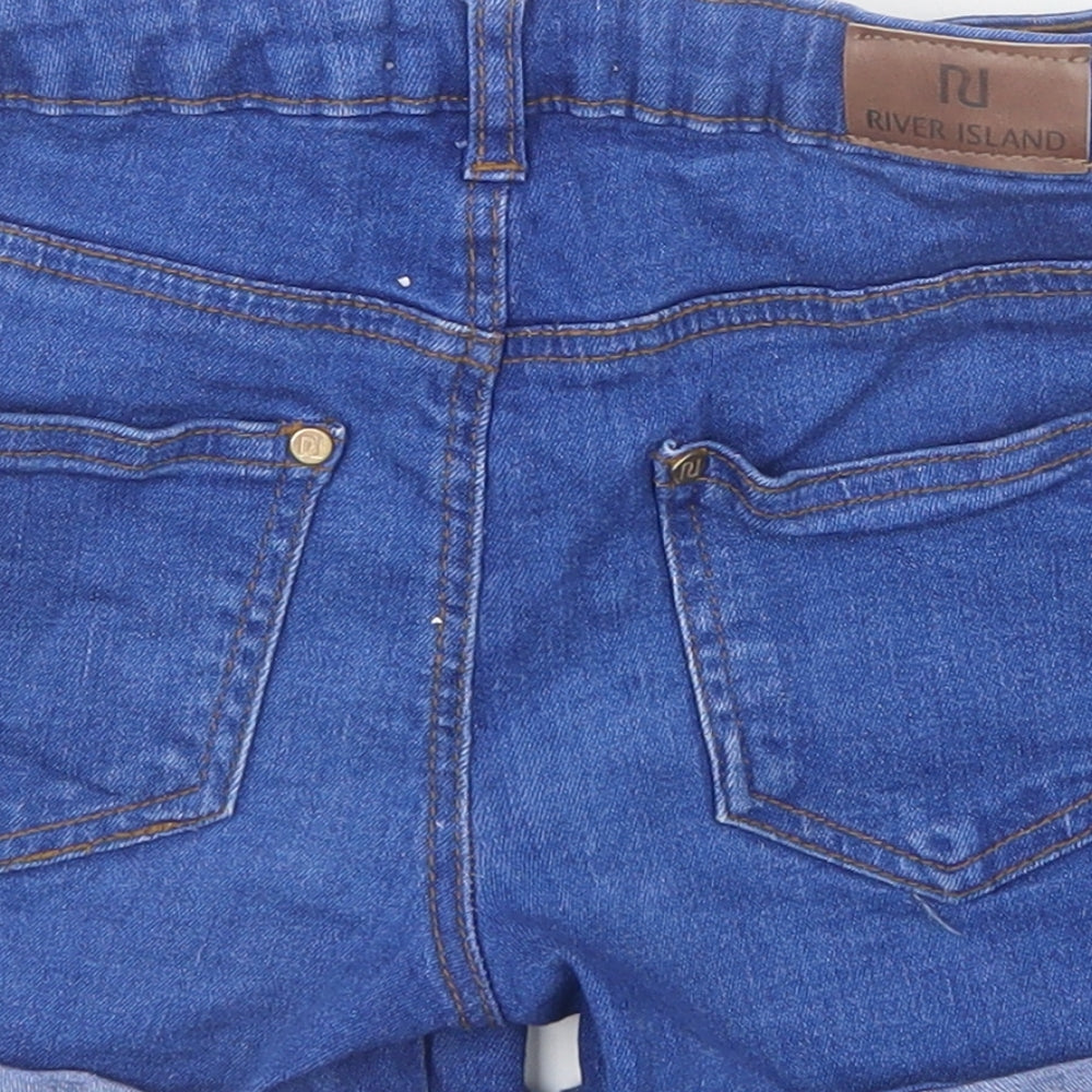 River Island Girls Blue   Cut-Off Shorts Size 9-10 Years