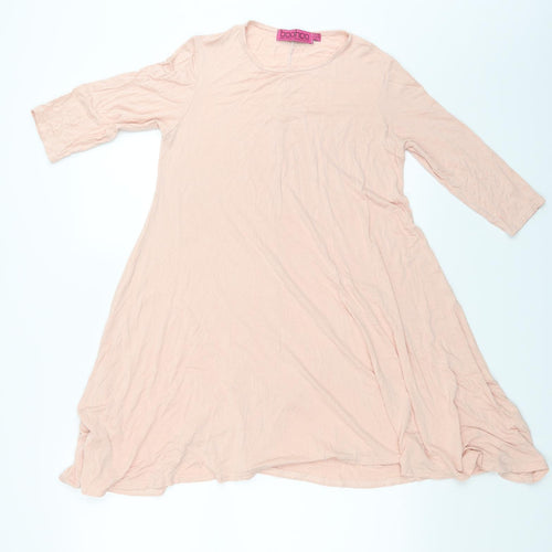 Boohoo Womens Pink   Tunic T-Shirt Size 10