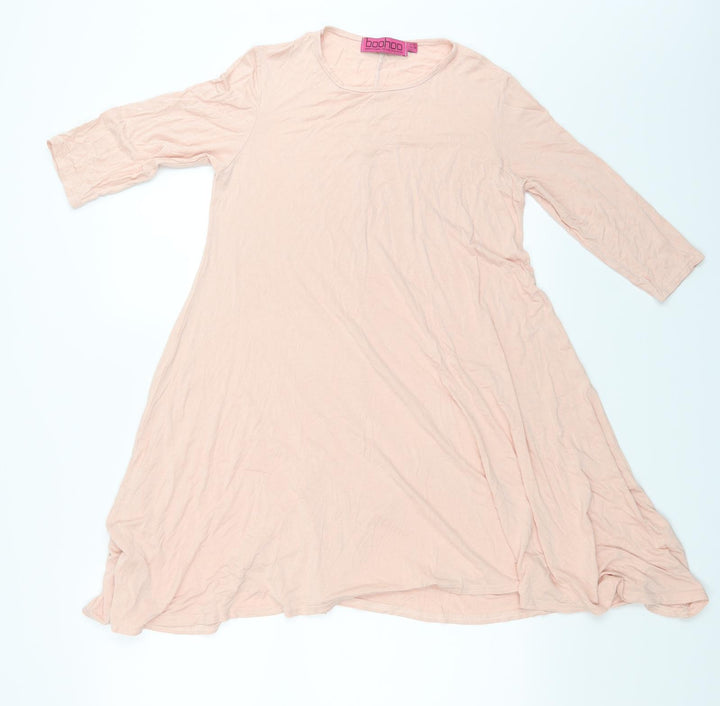 Boohoo Womens Pink Tunic T-Shirt Size 10