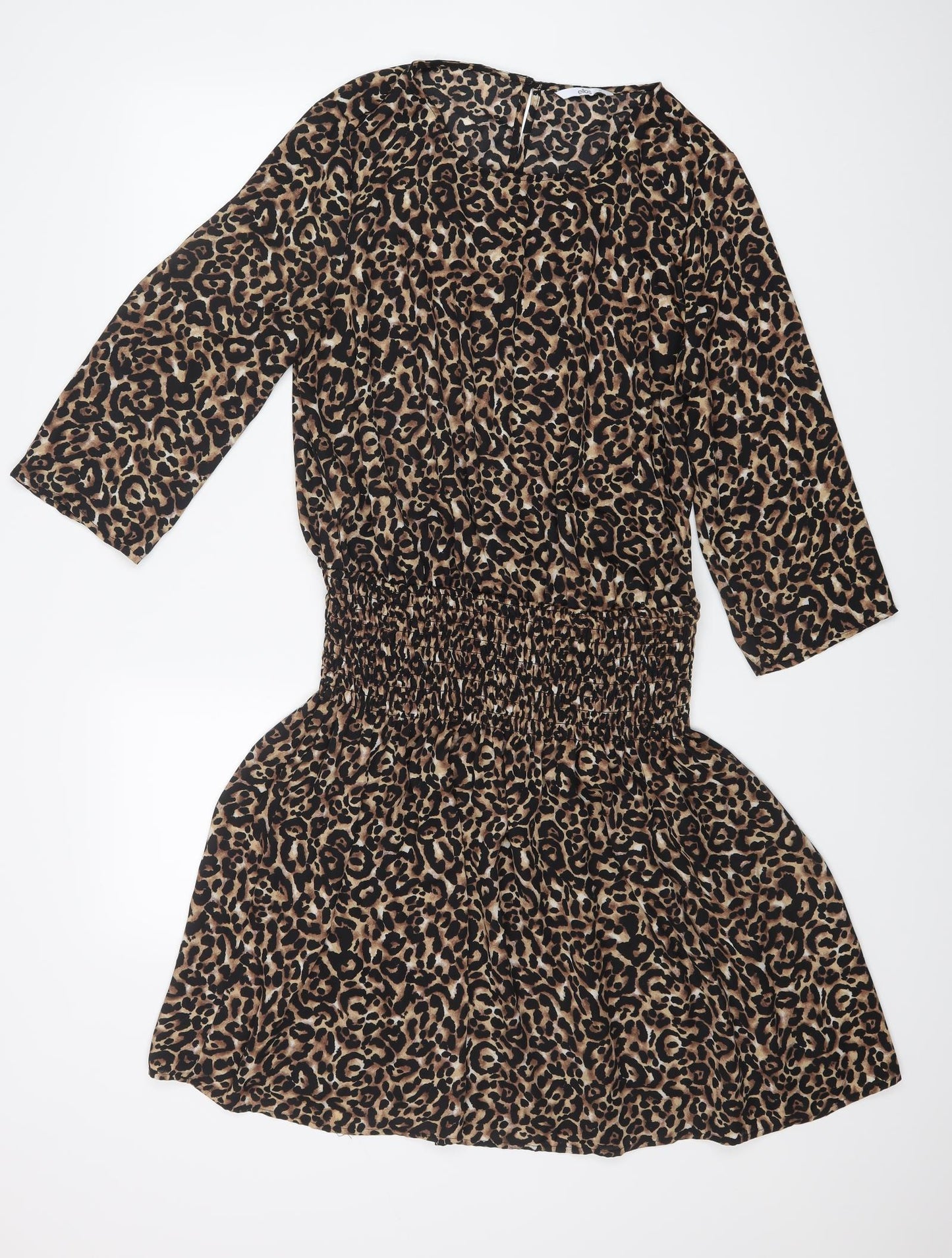 Ellos Womens Brown Animal Print  Shift  Size 16