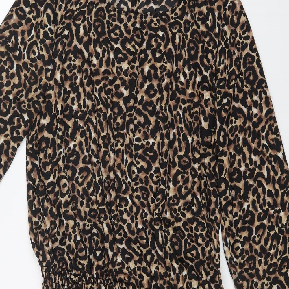 Ellos Womens Brown Animal Print  Shift  Size 16