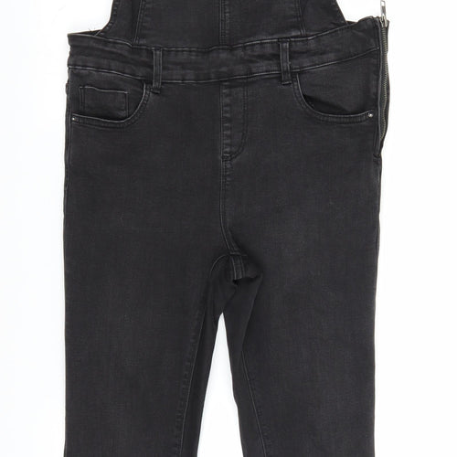 New Look Womens Black  Denim Dungaree One-Piece Size 10 L26 in