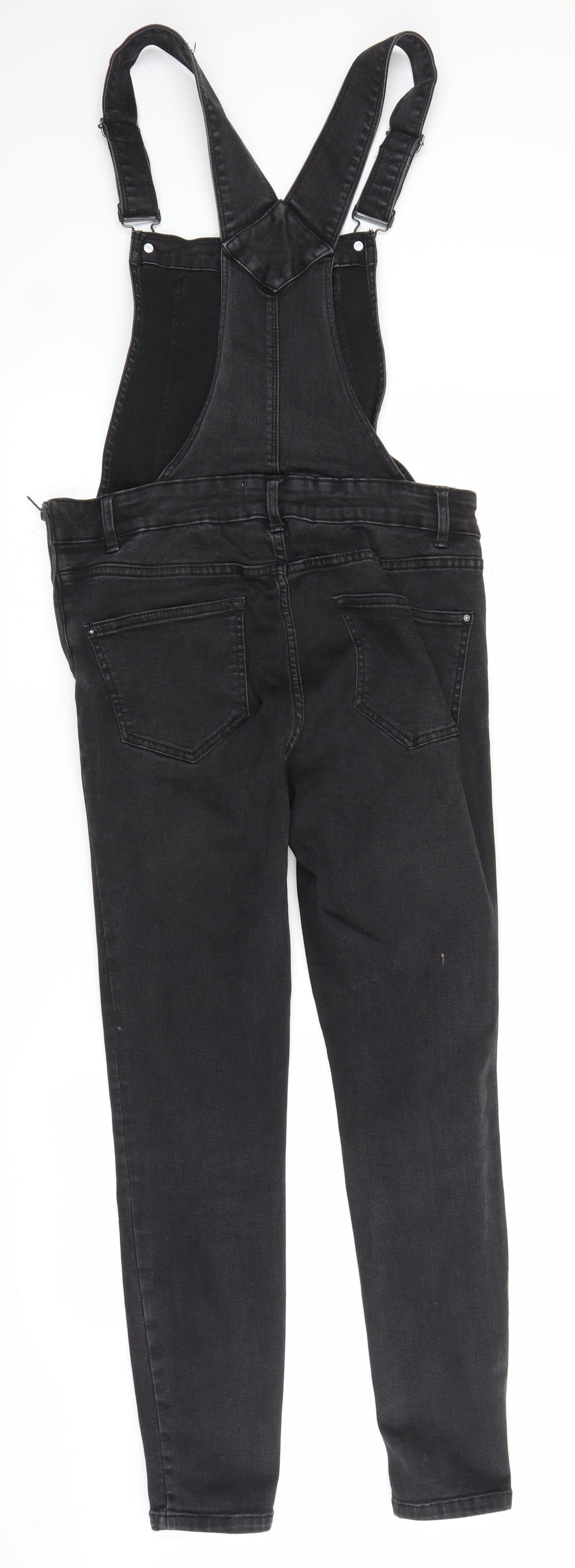 New Look Womens Black  Denim Dungaree One-Piece Size 10 L26 in