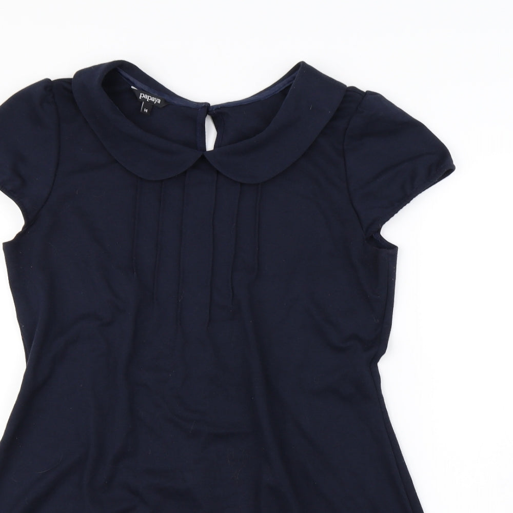 Papaya Womens Blue   Sheath  Size 14