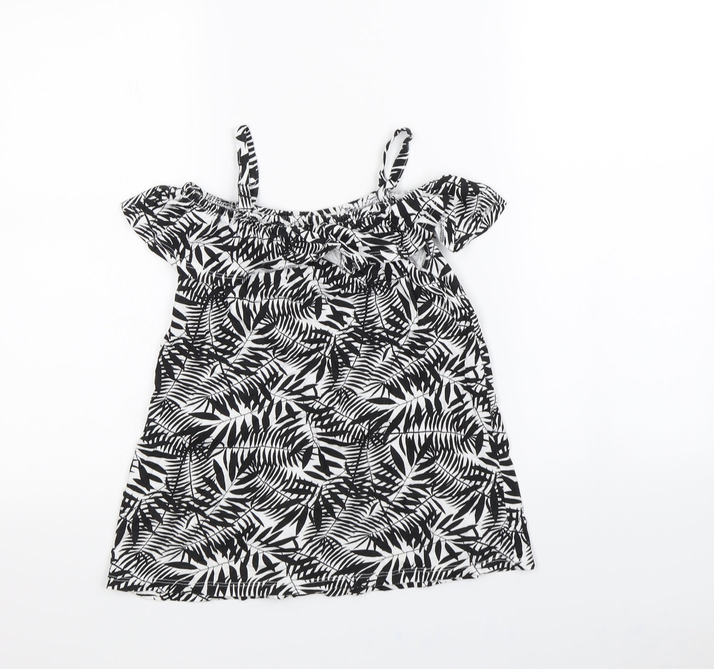 Preworn Girls Black Floral  Mini  Size 4 Years