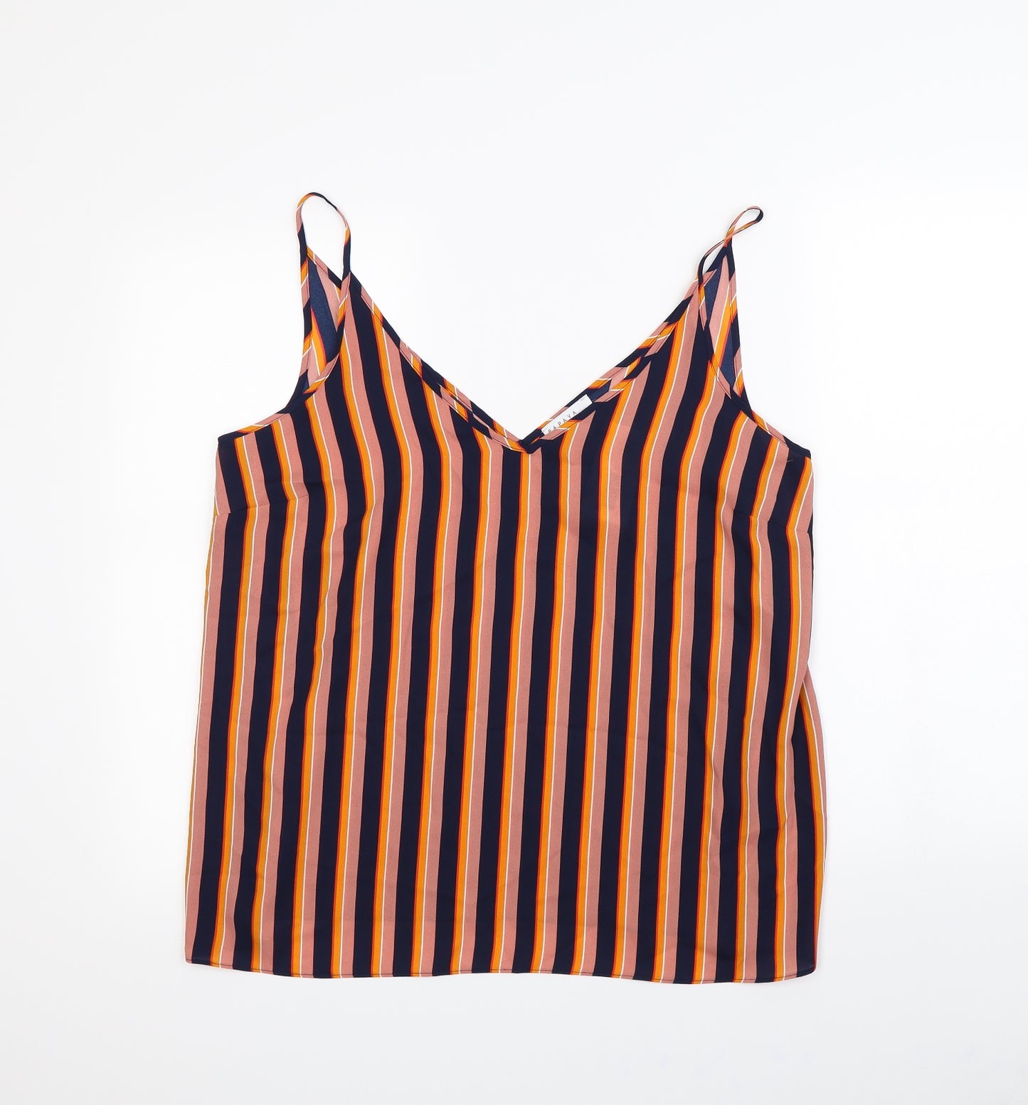 Papaya Womens Blue Striped  Basic Tank Size 16