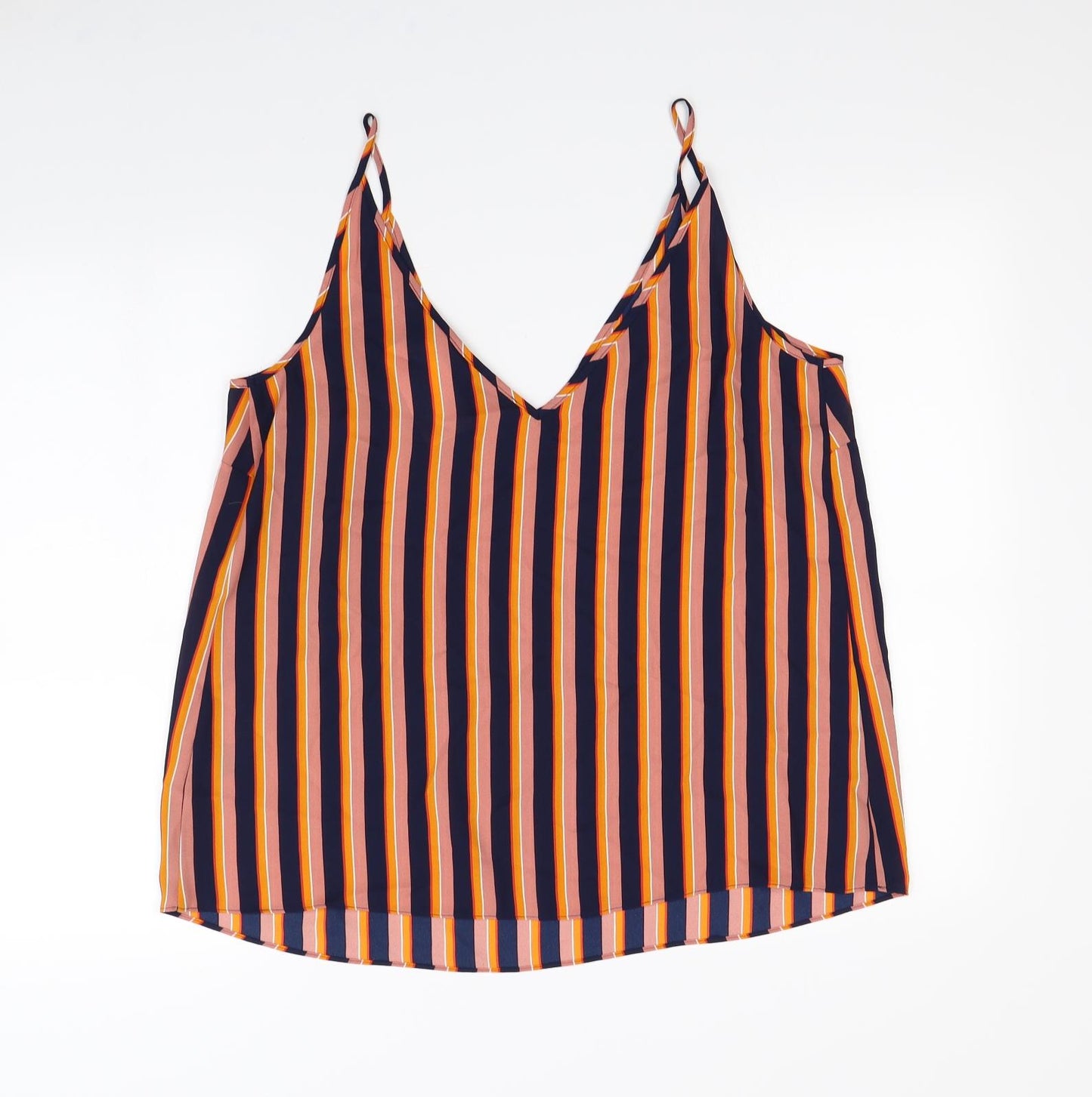 Papaya Womens Blue Striped  Basic Tank Size 16