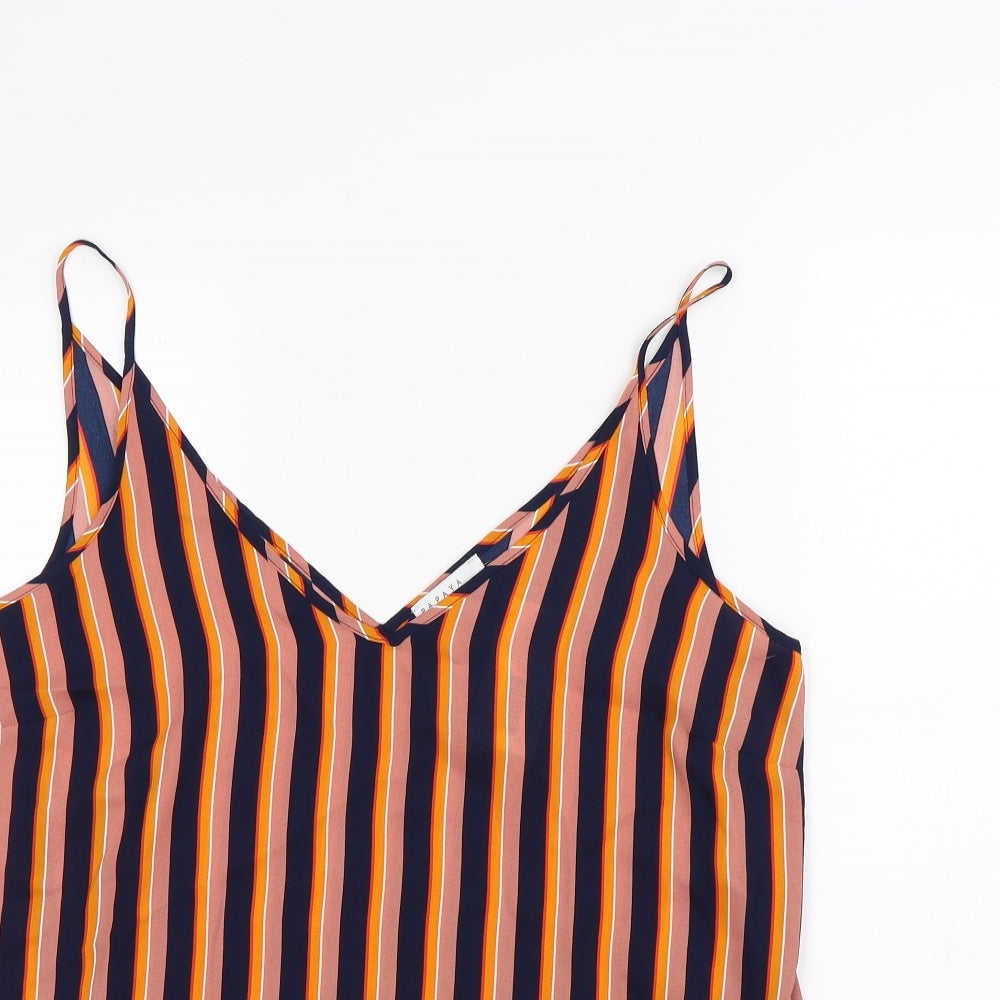 Papaya Womens Blue Striped  Basic Tank Size 16