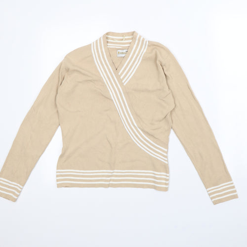 Roman Womens Beige  Rayon Pullover Jumper Size S