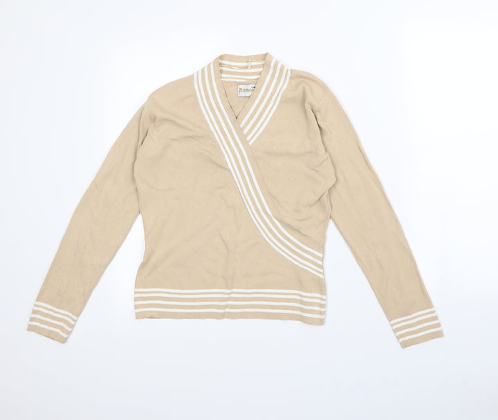 Roman Womens Beige  Rayon Pullover Jumper Size S