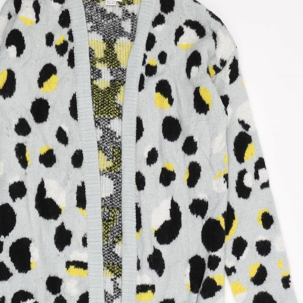 Lost ink Womens Grey Animal Print  Cardigan Jumper Size 12