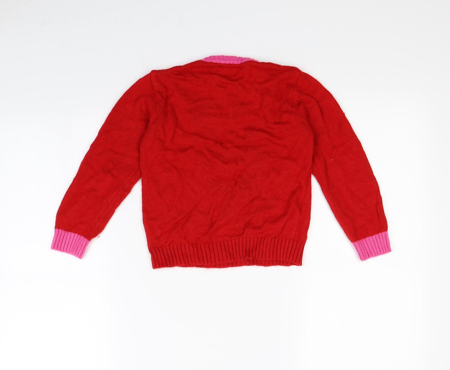 Alfie & Rose Girls Red   Pullover Jumper Size 6 Years  - Christmas jumper