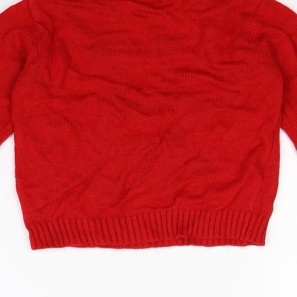 Alfie & Rose Girls Red   Pullover Jumper Size 6 Years  - Christmas jumper