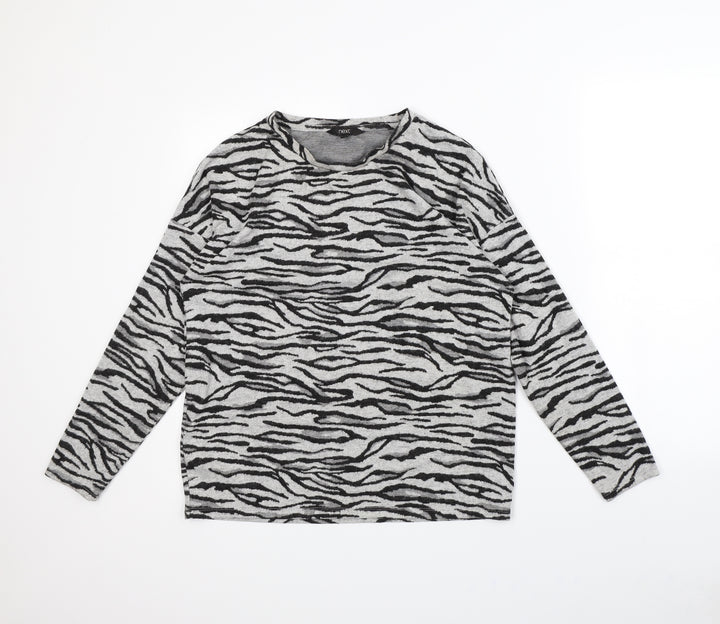 NEXT Womens Grey Animal Print Pullover Jumper Size 10