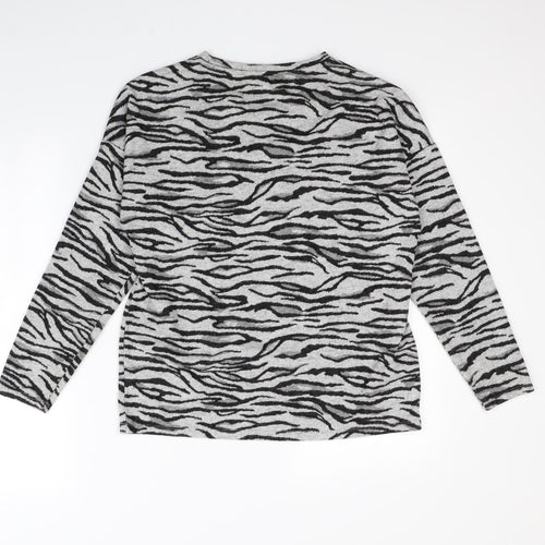NEXT Womens Grey Animal Print  Pullover Jumper Size 10