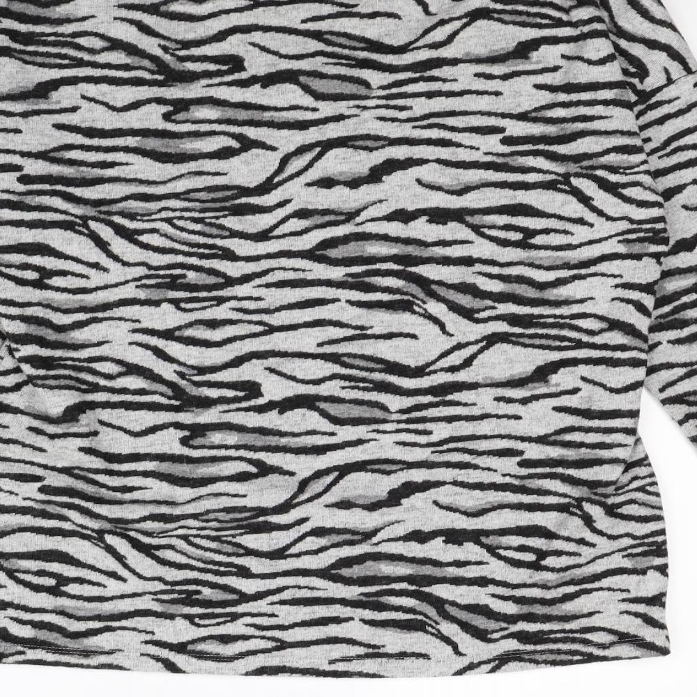 NEXT Womens Grey Animal Print  Pullover Jumper Size 10
