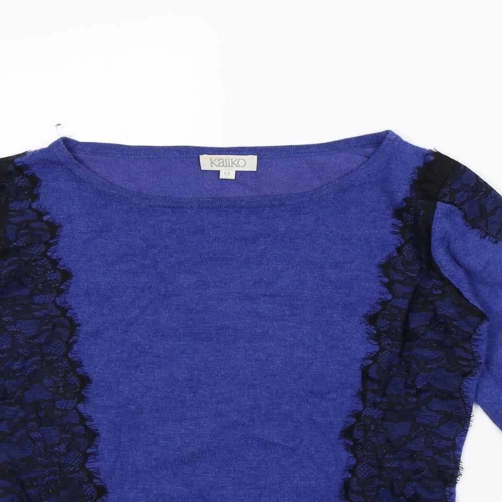 Kaliko Womens Blue   Pullover Sweatshirt Size 12