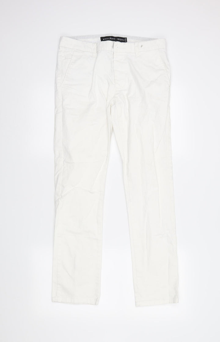 DenimCo Womens White  Denim Straight Jeans Size 30 in L29 in