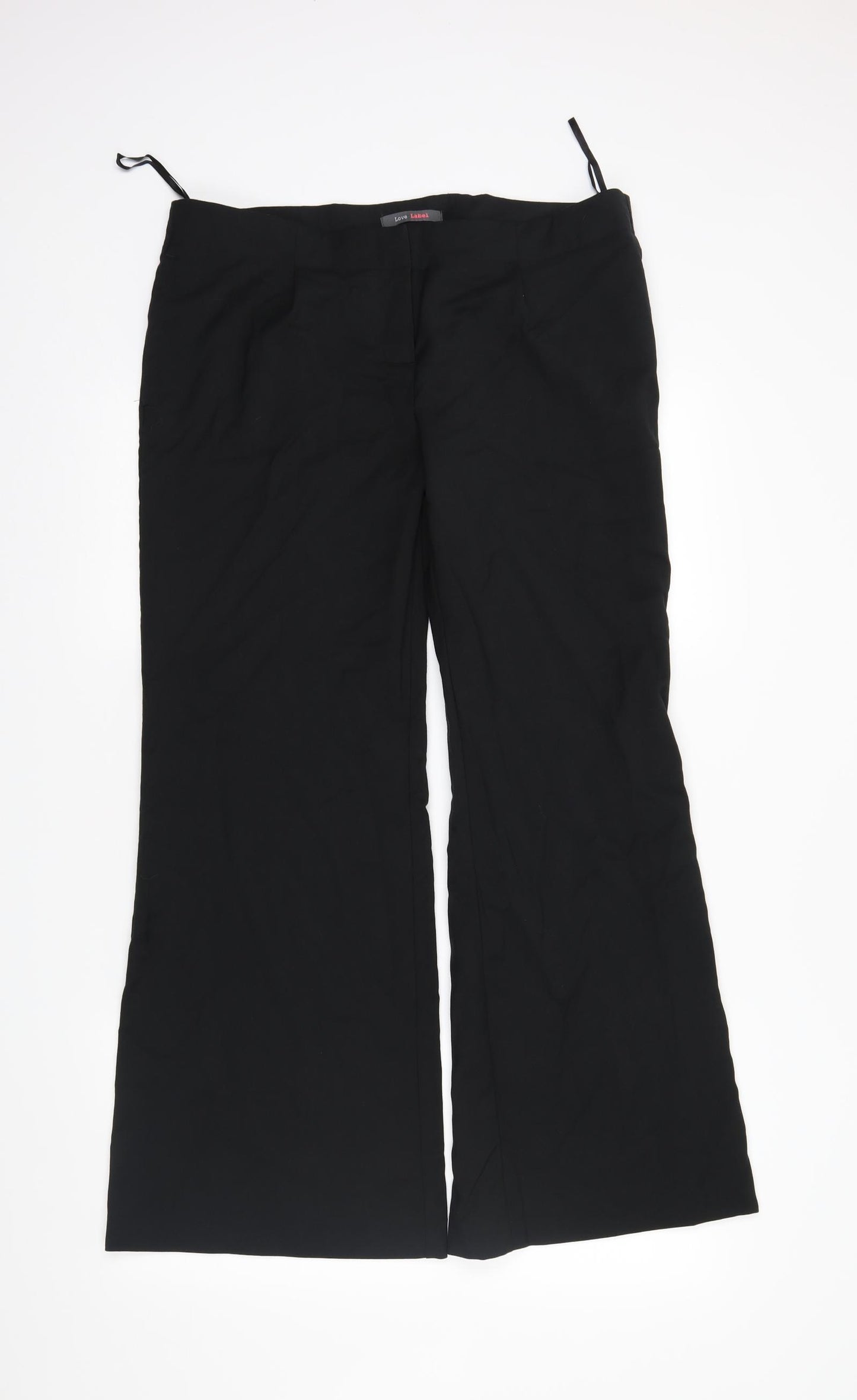 Love Label Womens Black   Trousers  Size 14 L29 in