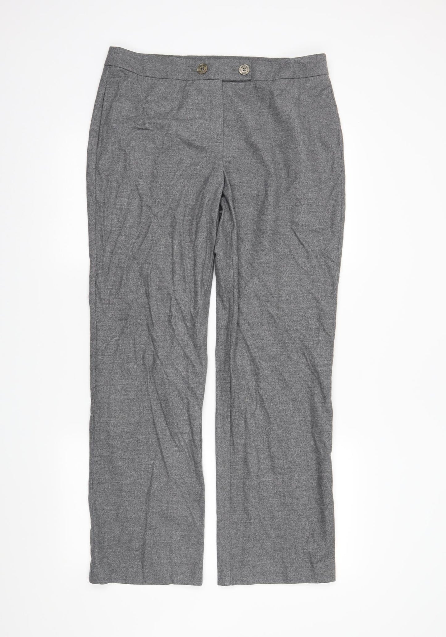 M&S Womens Grey   Dress Pants Trousers Size 14 L29 in