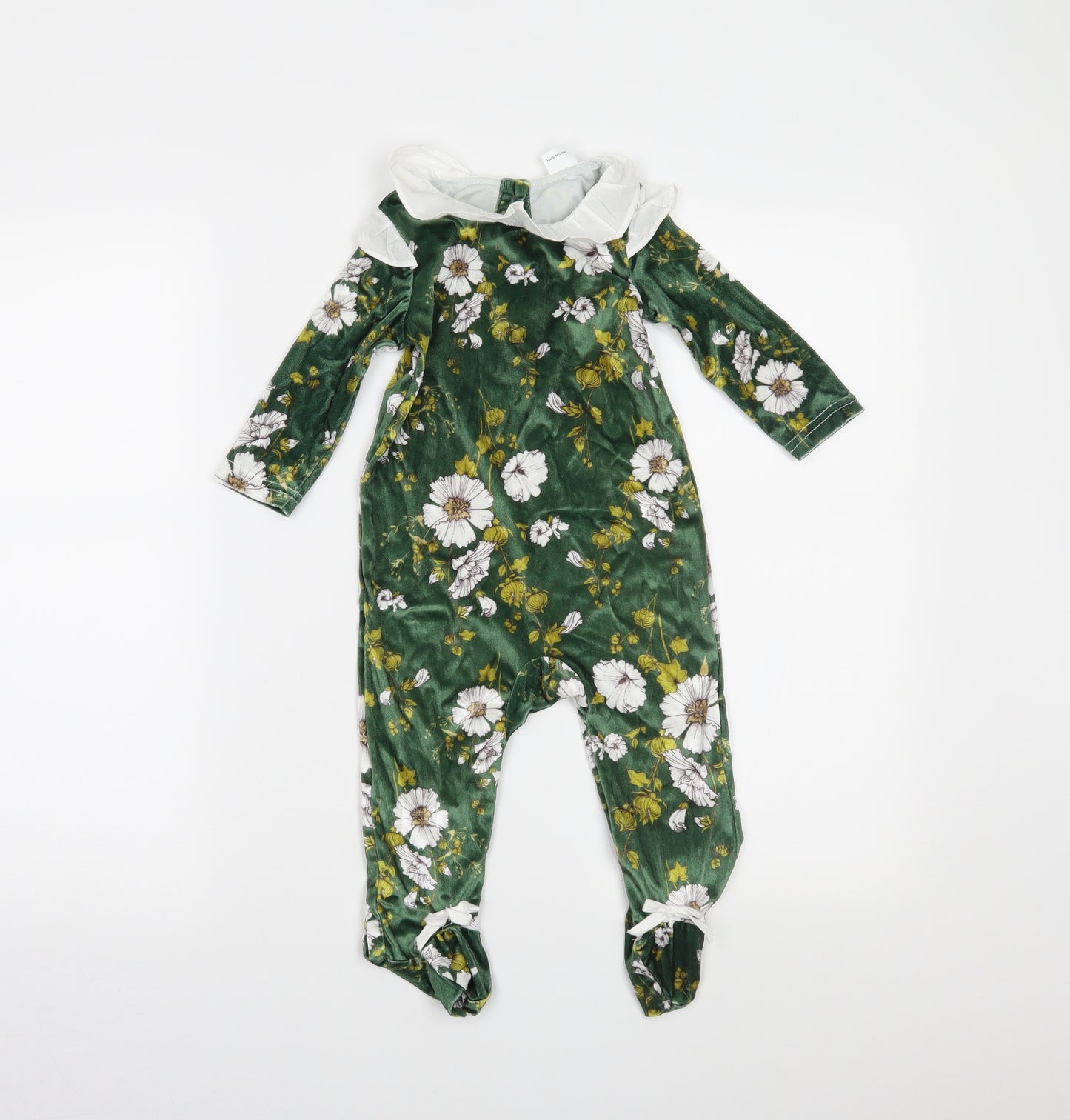patpat Girls Green Floral  Babygrow One-Piece Size 12-18 Months