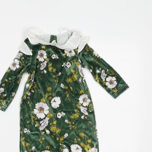 patpat Girls Green Floral  Babygrow One-Piece Size 12-18 Months