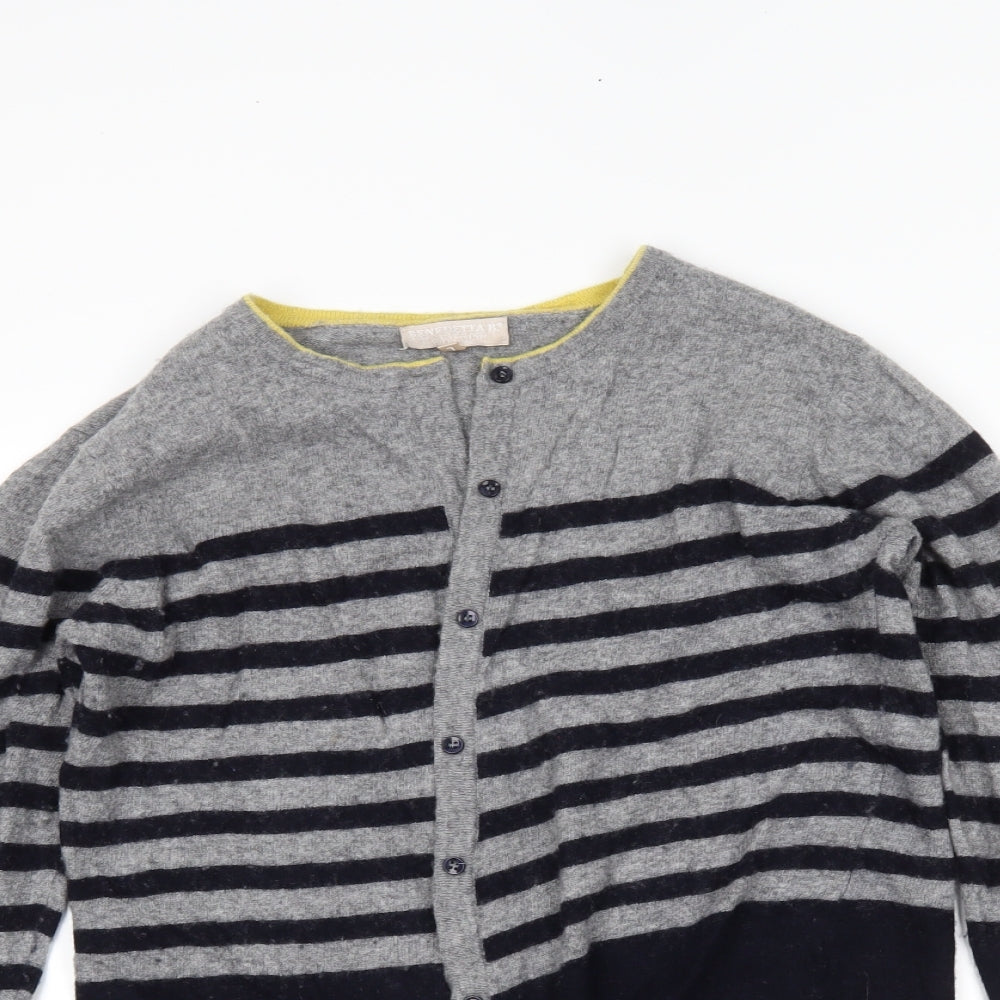 Benedetta B Womens Blue Striped  Cardigan Jumper Size L
