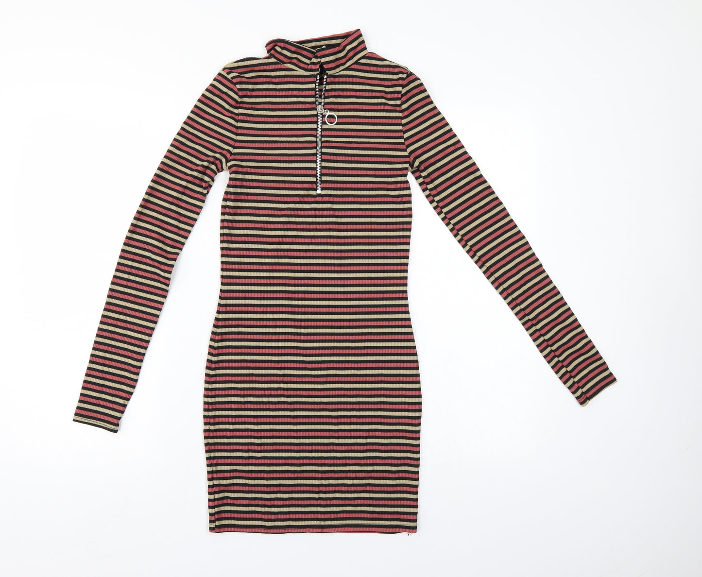 Missguided Womens Multicoloured Striped  Bodycon  Size 6