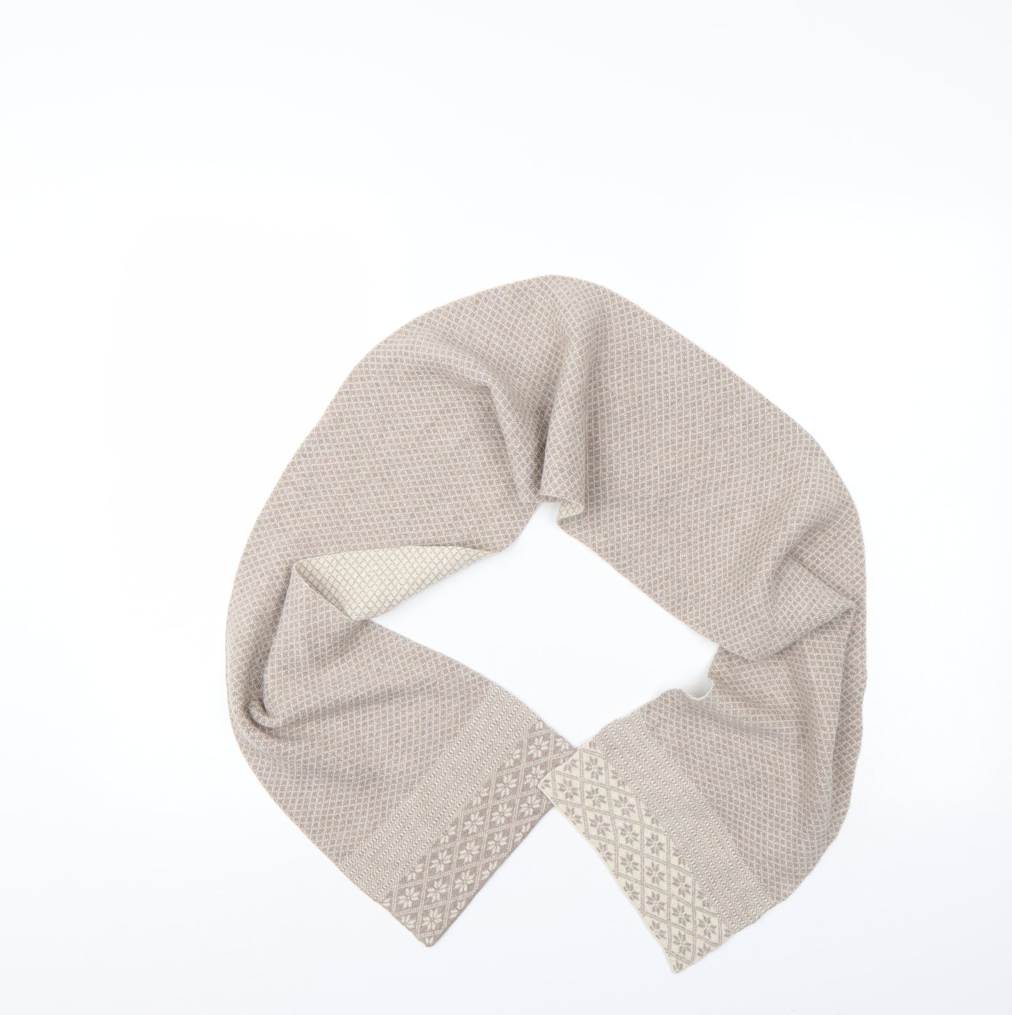 Fraser Unisex Beige Geometric   Scarf