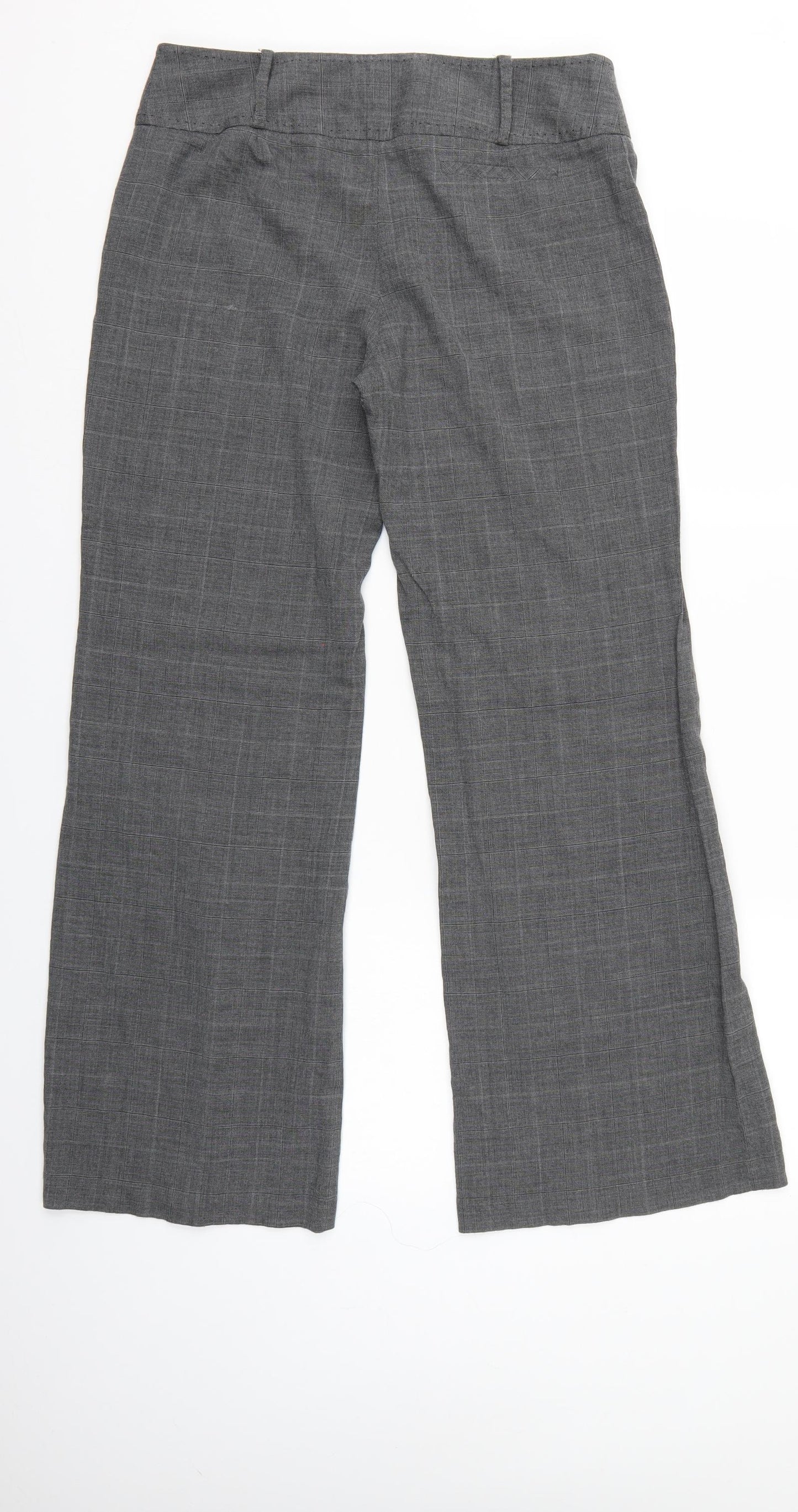 NEXT Womens Grey Check  Trousers  Size 10 L28 in