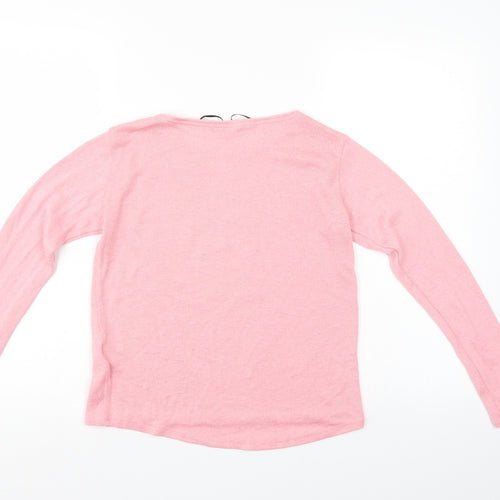 H&M Girls Pink Animal Print  Pullover Jumper Size 11-12 Years