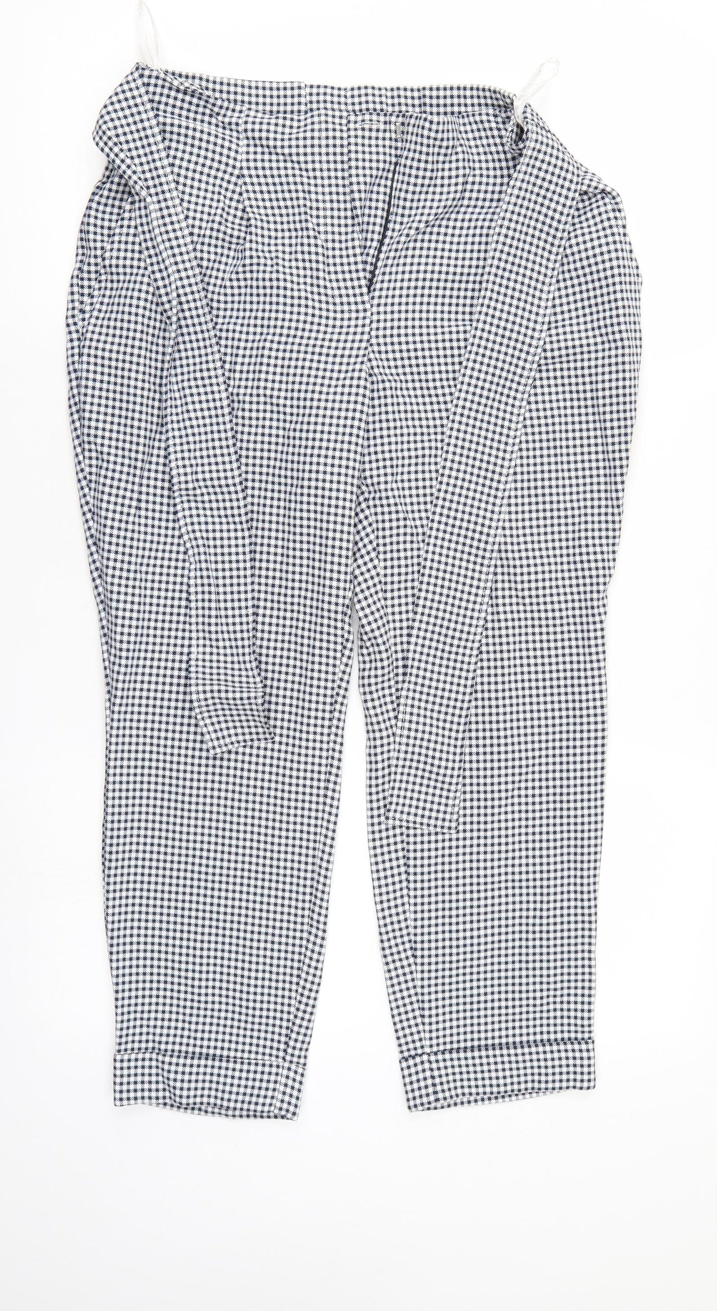 Dorothy Perkinsth Womens Blue Herringbone  Cropped Trousers Size 10 L23 in