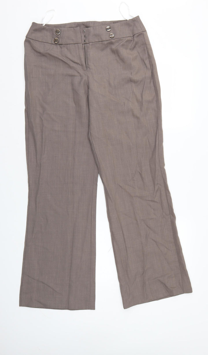 Debenhams Womens Brown Trousers Size 12 L30 in