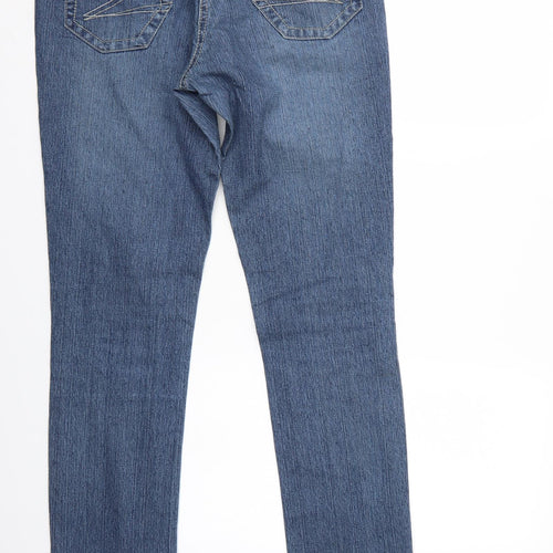 OKAY Womens Blue  Denim Straight Jeans Size 10 L30 in