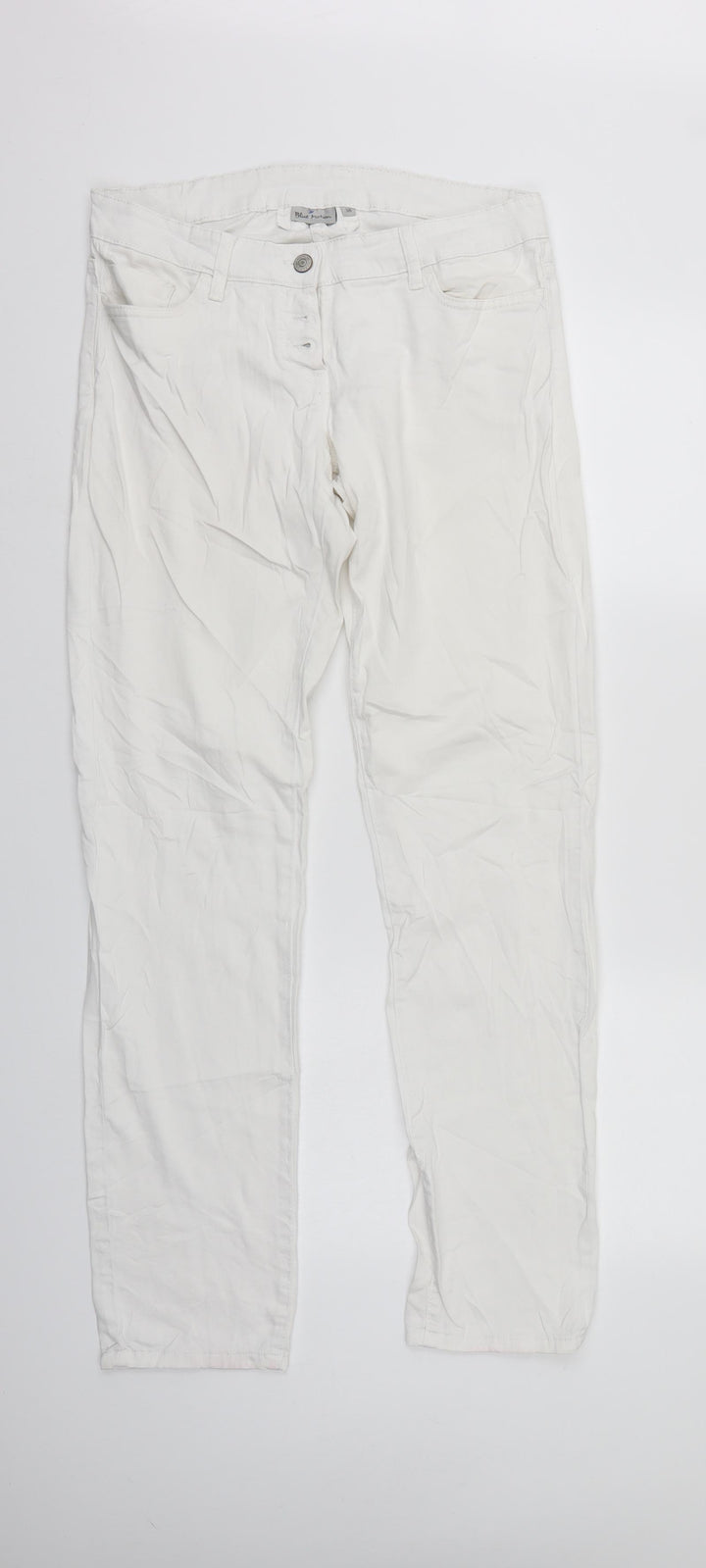 Blue motion Womens White Denim Straight Jeans Size 10 L30 in