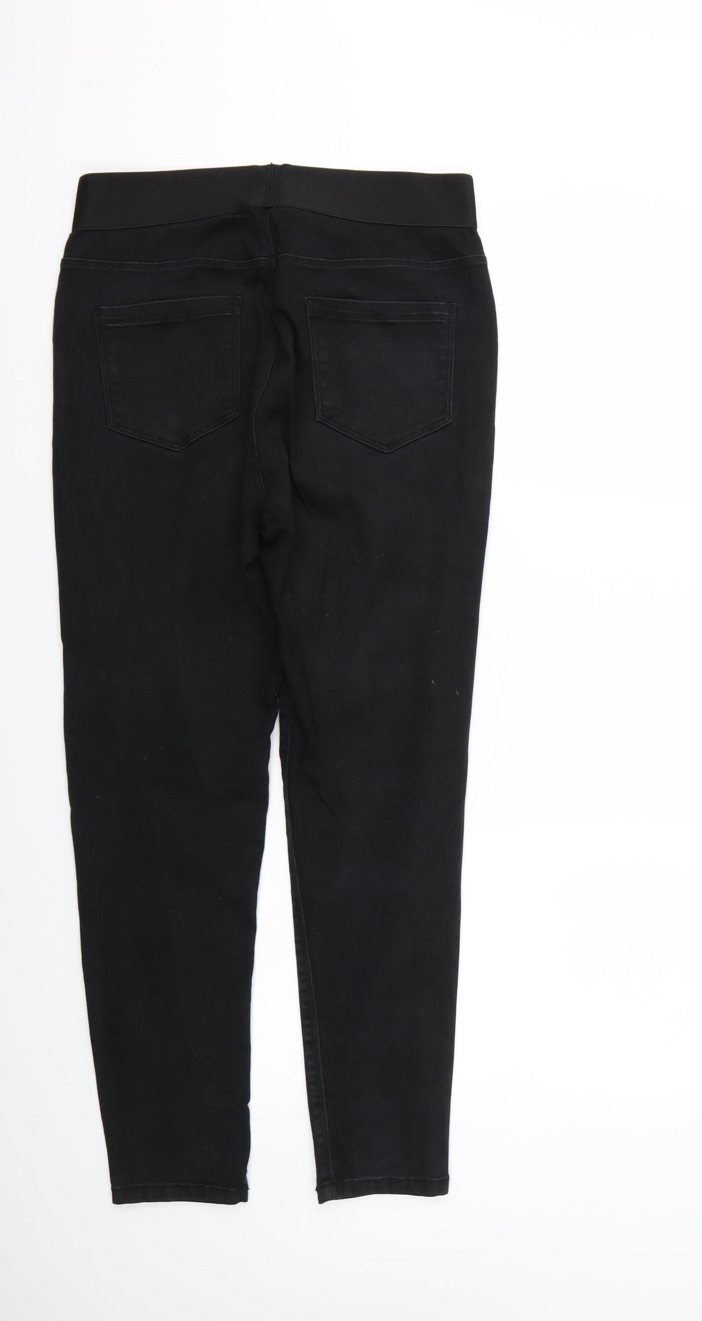 George Womens Black  Denim Tapered Jeans Size 14 L26 in - Elastic Waist