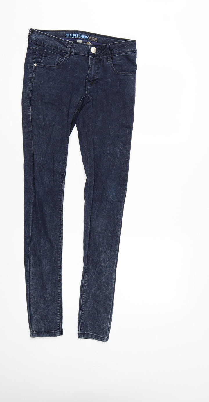 Denim & Co. Womens Blue Denim Skinny Jeans Size 6 L31 in