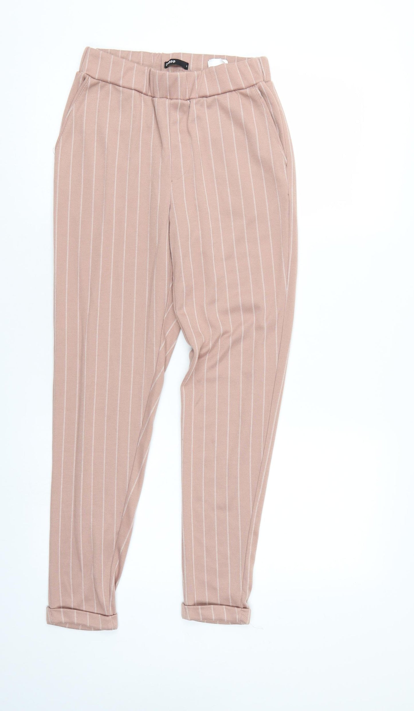 Copp Womens Brown Striped  Trousers  Size XS L26 in - Elastic Waist