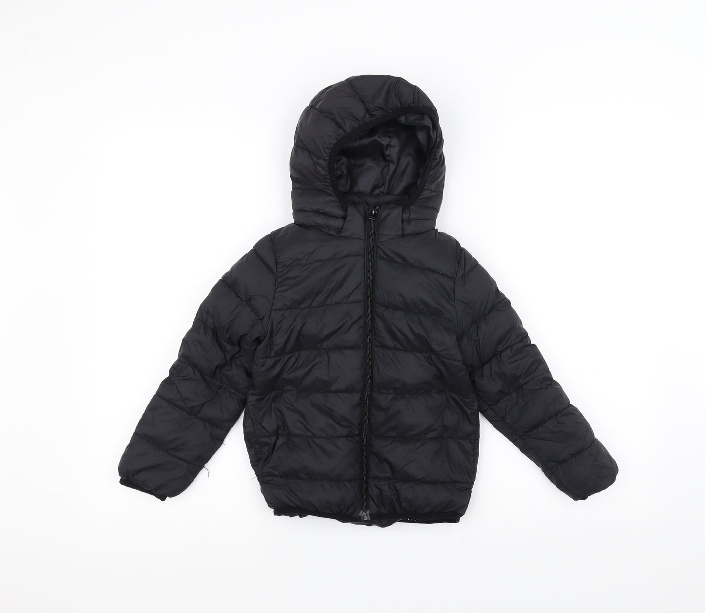 H&M Boys Black   Puffer Jacket Coat Size 5-6 Years