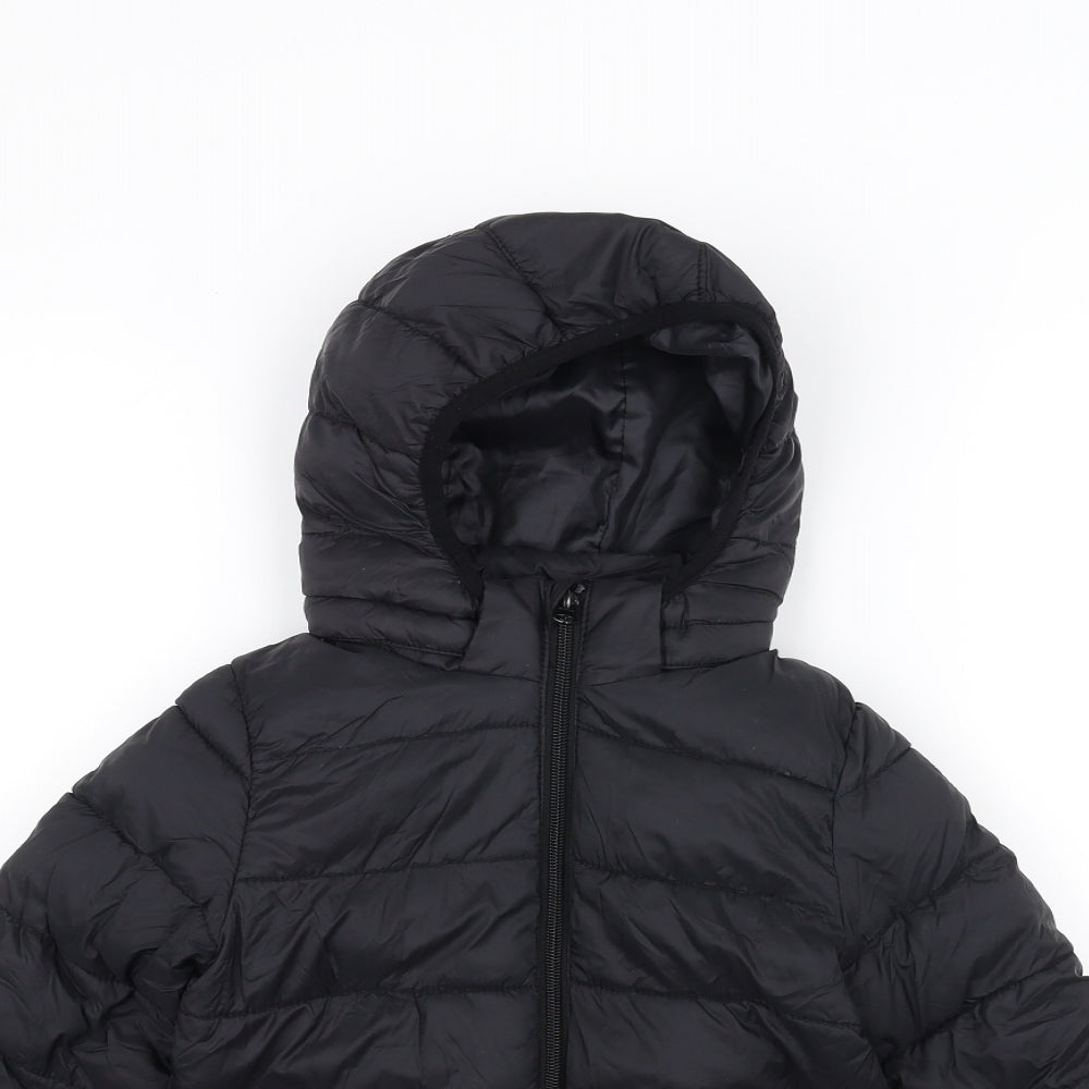 H&M Boys Black   Puffer Jacket Coat Size 5-6 Years