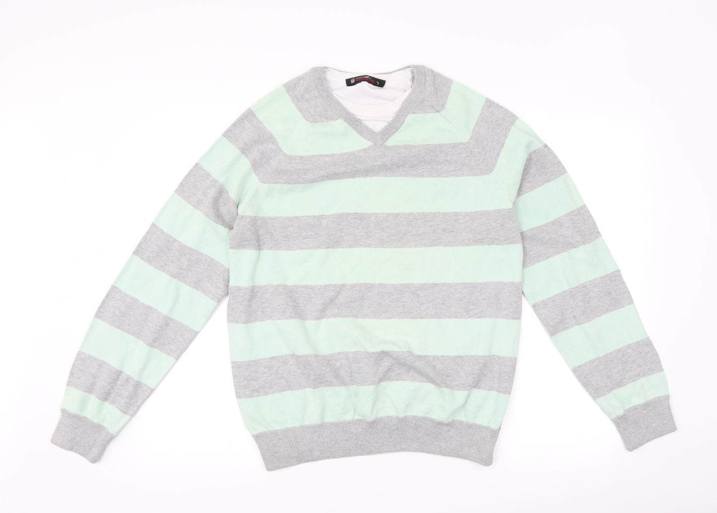 Burton Mens Green Striped  Pullover Jumper Size L