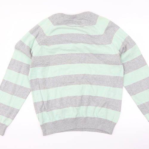 Burton Mens Green Striped  Pullover Jumper Size L