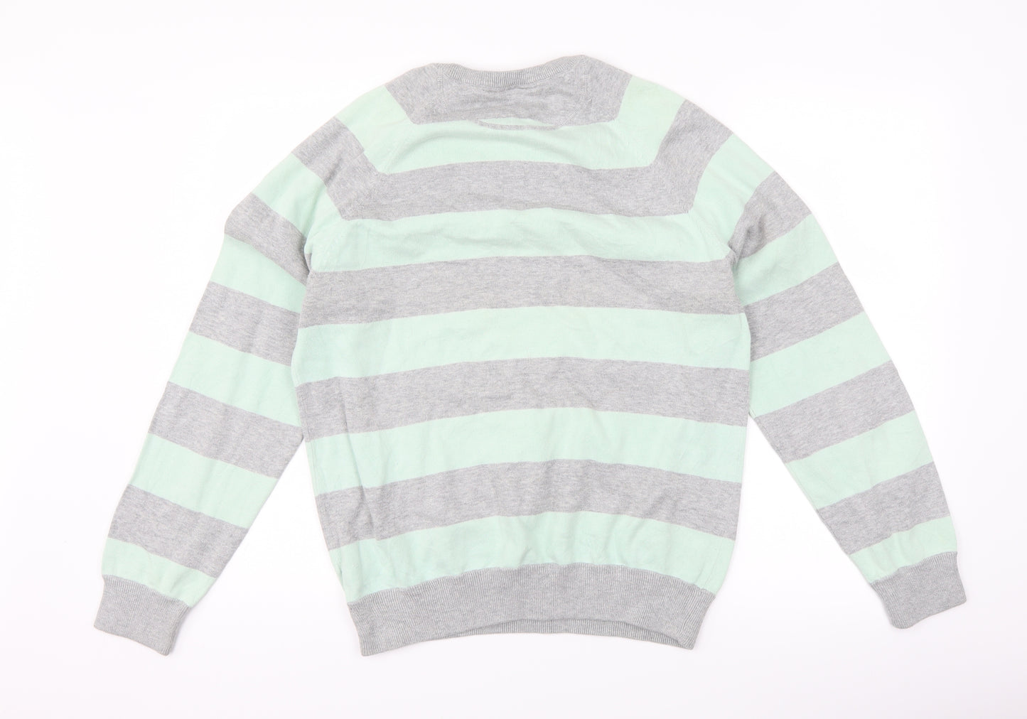 Burton Mens Green Striped  Pullover Jumper Size L