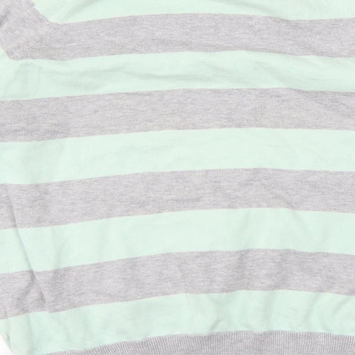 Burton Mens Green Striped  Pullover Jumper Size L