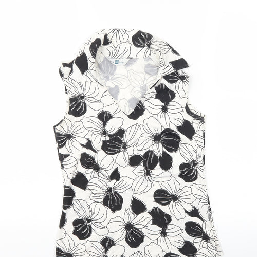 New Look Womens White Floral  Basic T-Shirt Size 8