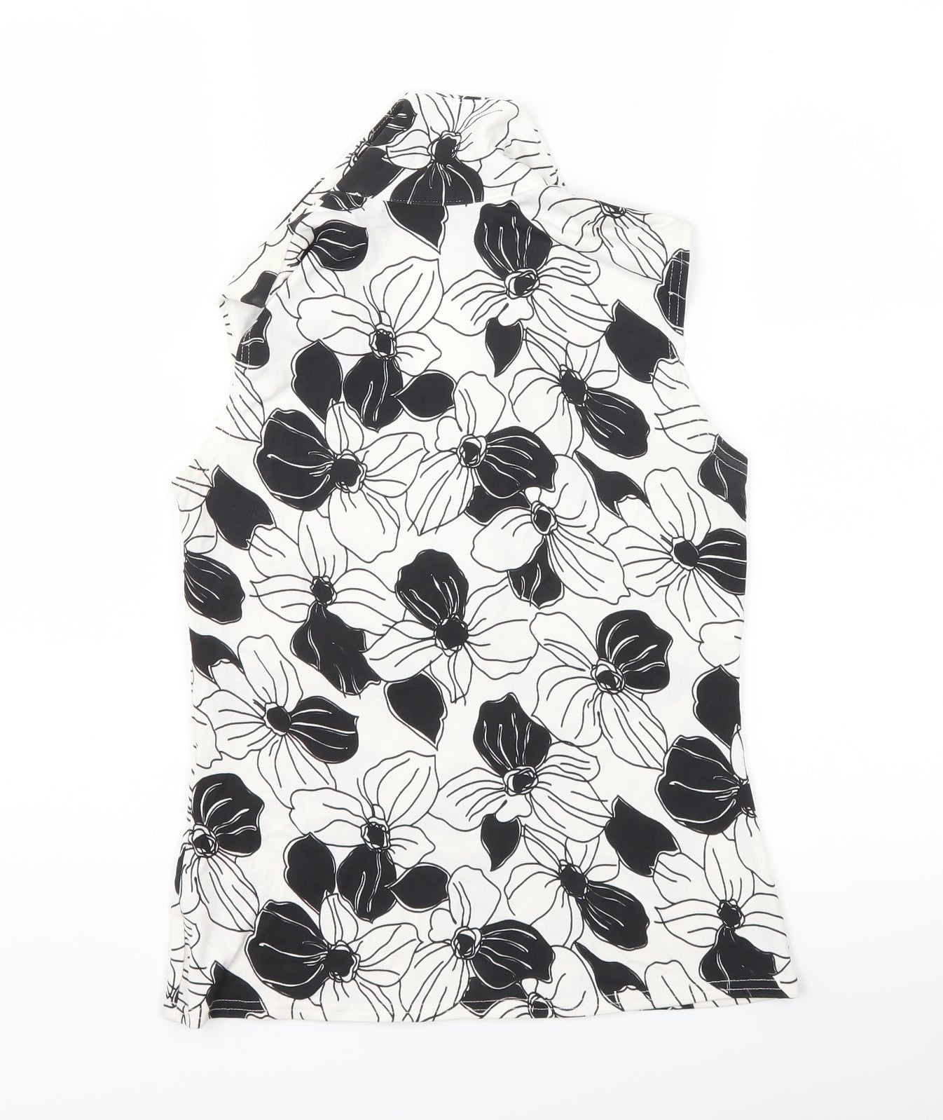New Look Womens White Floral  Basic T-Shirt Size 8