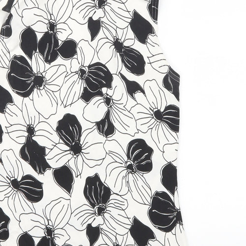 New Look Womens White Floral  Basic T-Shirt Size 8