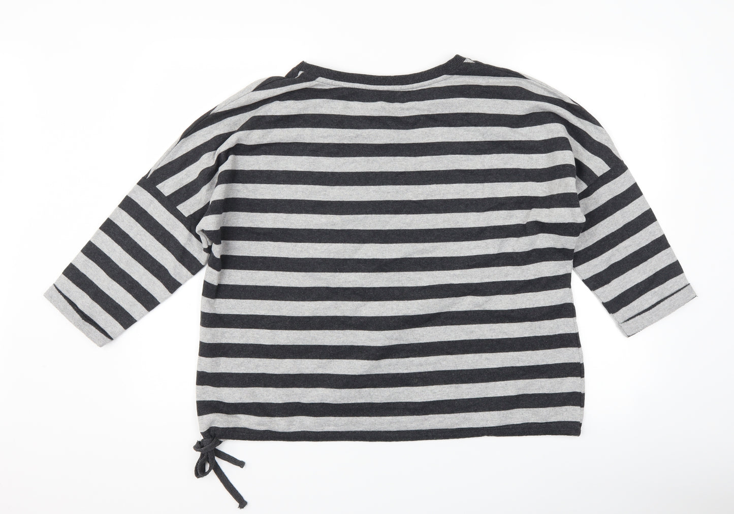 Peacocks Womens Grey Striped  Pullover Sweatshirt Size 16