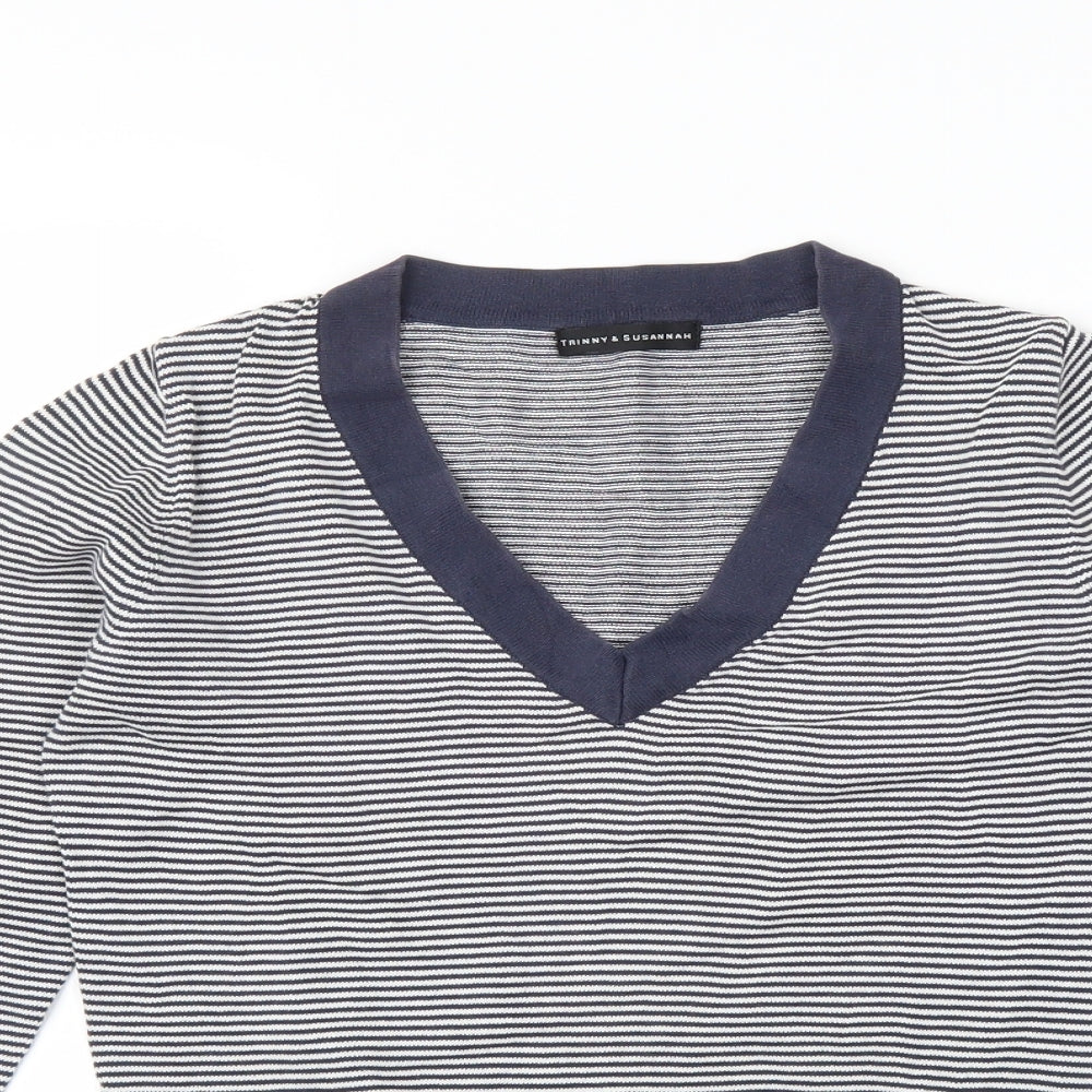 Trinny & Susannah Womens Blue Striped  Pullover Jumper Size 10