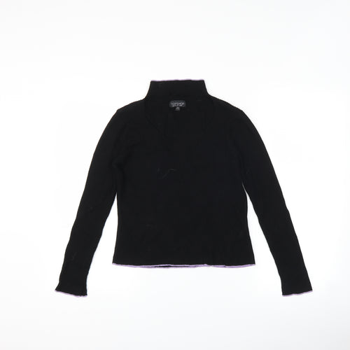 Topshop Womens Black   Pullover Jumper Size 10  - Cut Out Neckline